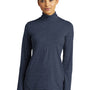 Sport-Tek Womens Exchange 1.5 Long Sleeve 1/4 Zip T-Shirt - Heather Dark Denim Blue