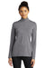 Sport-Tek Womens Exchange 1.5 Long Sleeve 1/4 Zip T-Shirt Heather Grey Front