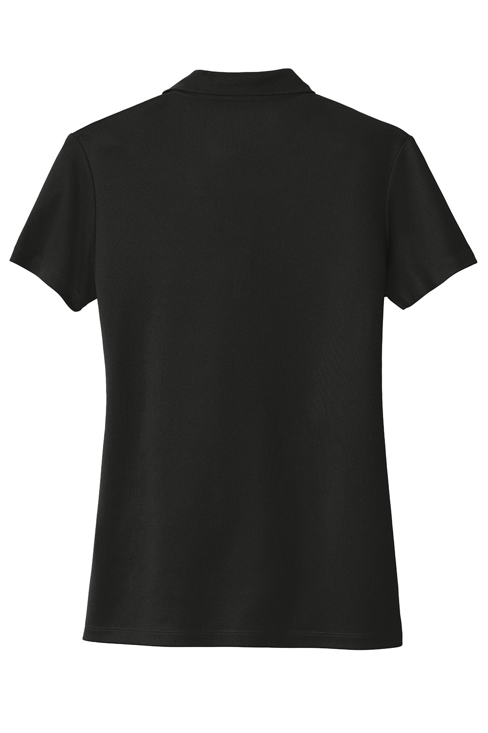 Sport-Tek LST740 Womens UV Micropique Short Sleeve Polo Shirt Black Flat Back