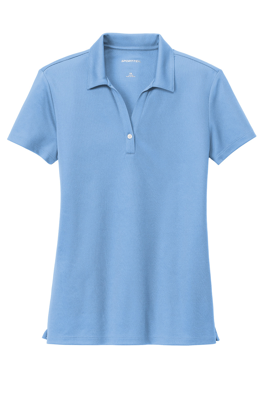 Sport-Tek LST740 Womens UV Micropique Short Sleeve Polo Shirt Carolina Blue Flat Front
