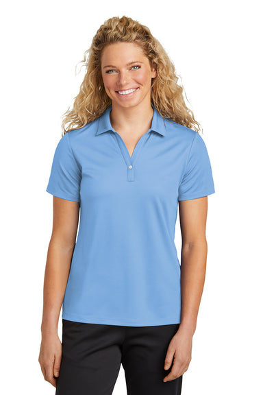 Sport-Tek LST740 Womens UV Micropique Short Sleeve Polo Shirt Carolina Blue Front
