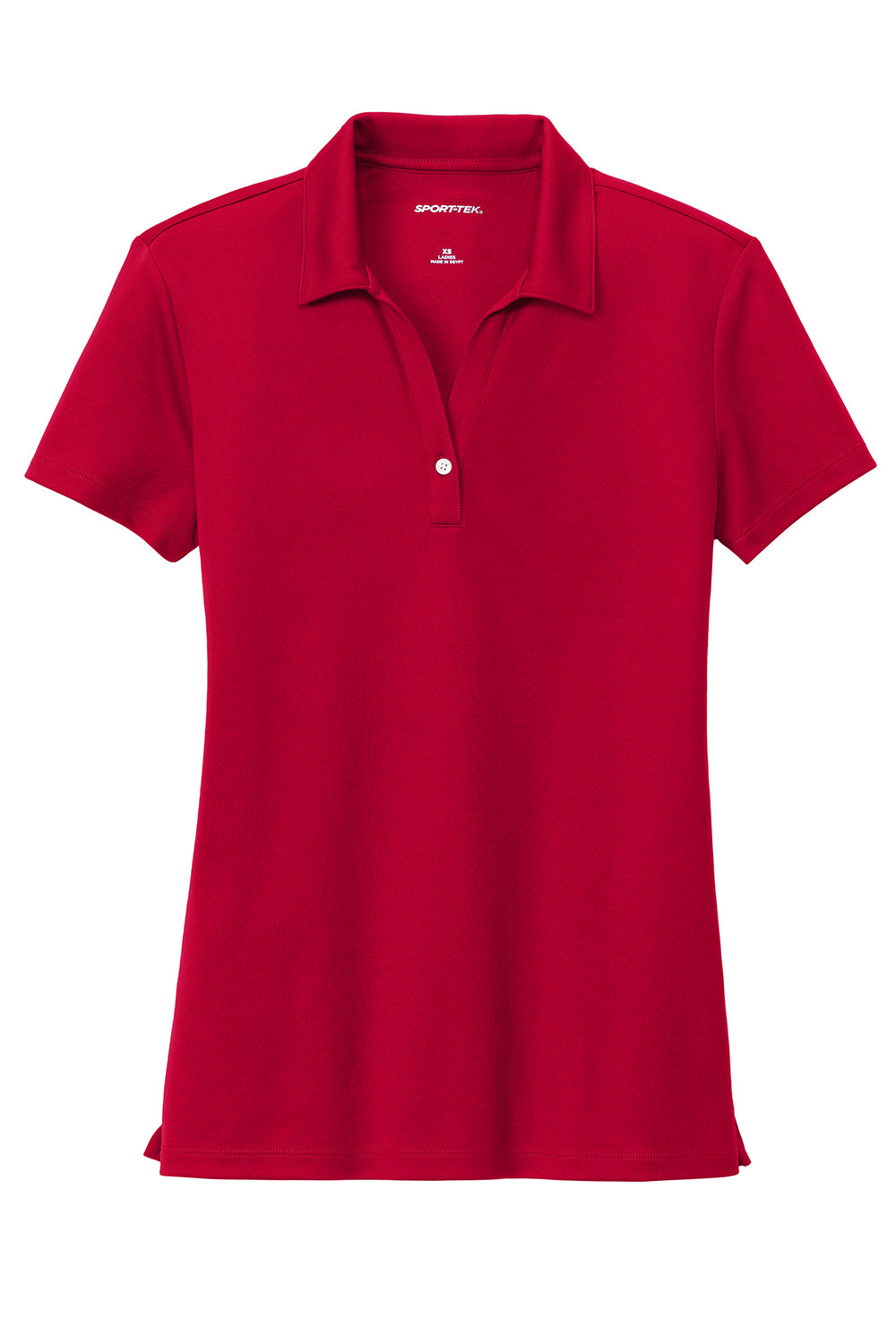 Sport-Tek LST740 Womens UV Micropique Short Sleeve Polo Shirt Deep Red Flat Front