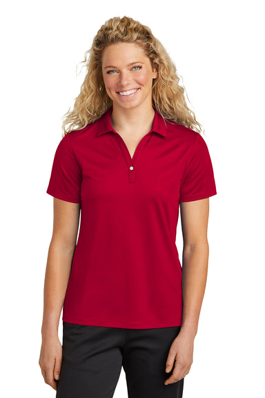 Sport-Tek LST740 Womens UV Micropique Short Sleeve Polo Shirt Deep Red Front