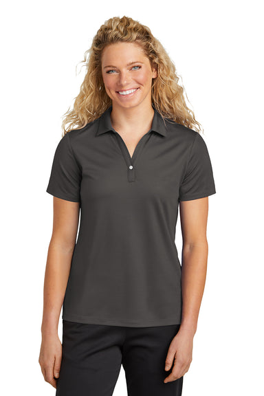 Sport-Tek LST740 Womens UV Micropique Short Sleeve Polo Shirt Graphite Grey Front