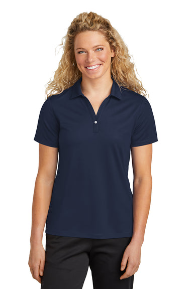 Sport-Tek LST740 Womens UV Micropique Short Sleeve Polo Shirt True Navy Blue Front