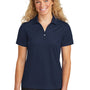 Sport-Tek Womens Moisture Wicking Micropique Short Sleeve Polo Shirt - True Navy Blue