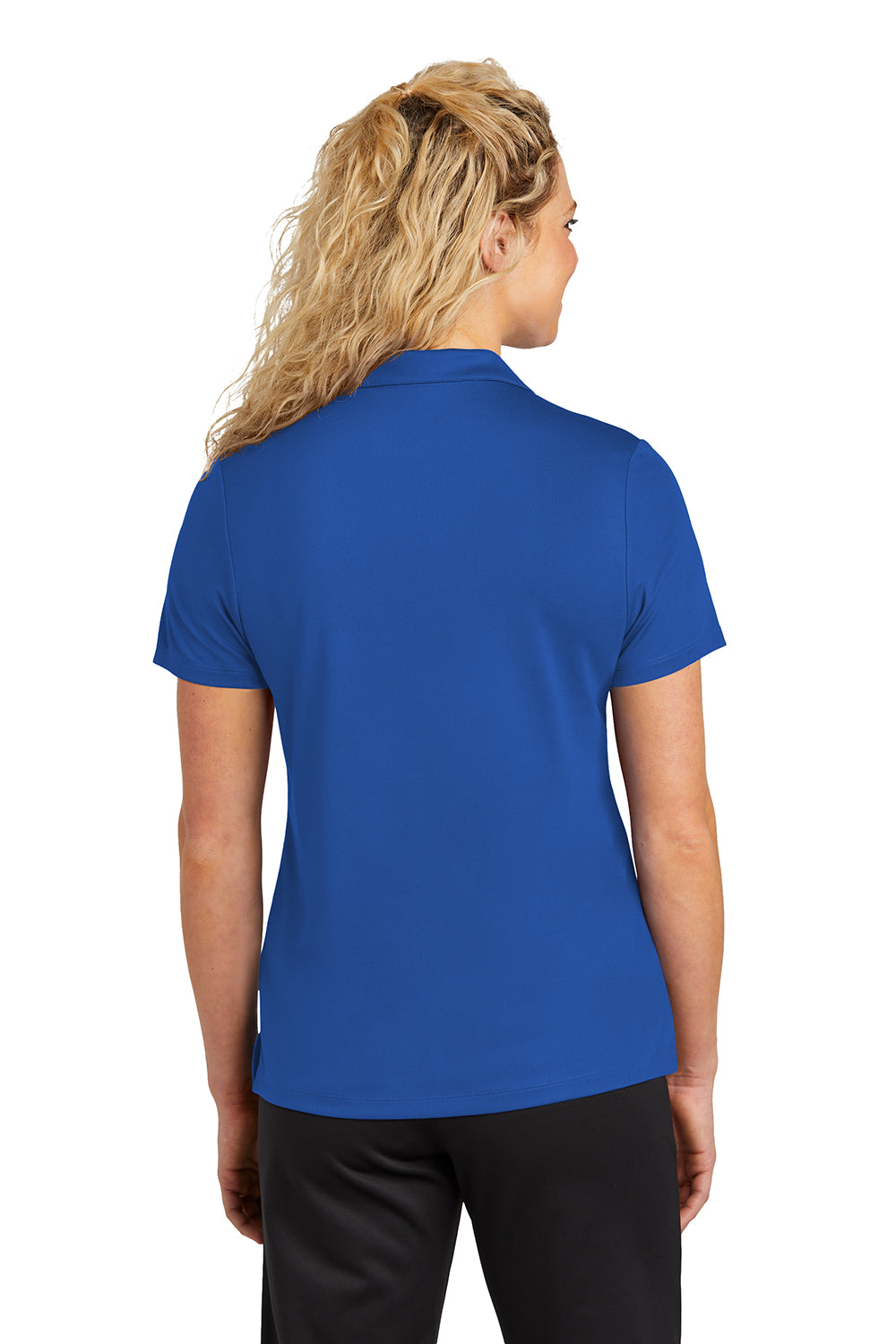 Sport-Tek LST740 Womens UV Micropique Short Sleeve Polo Shirt True Royal Blue Back
