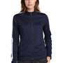 Sport-Tek Womens Full Zip Track Jacket - True Navy Blue/White