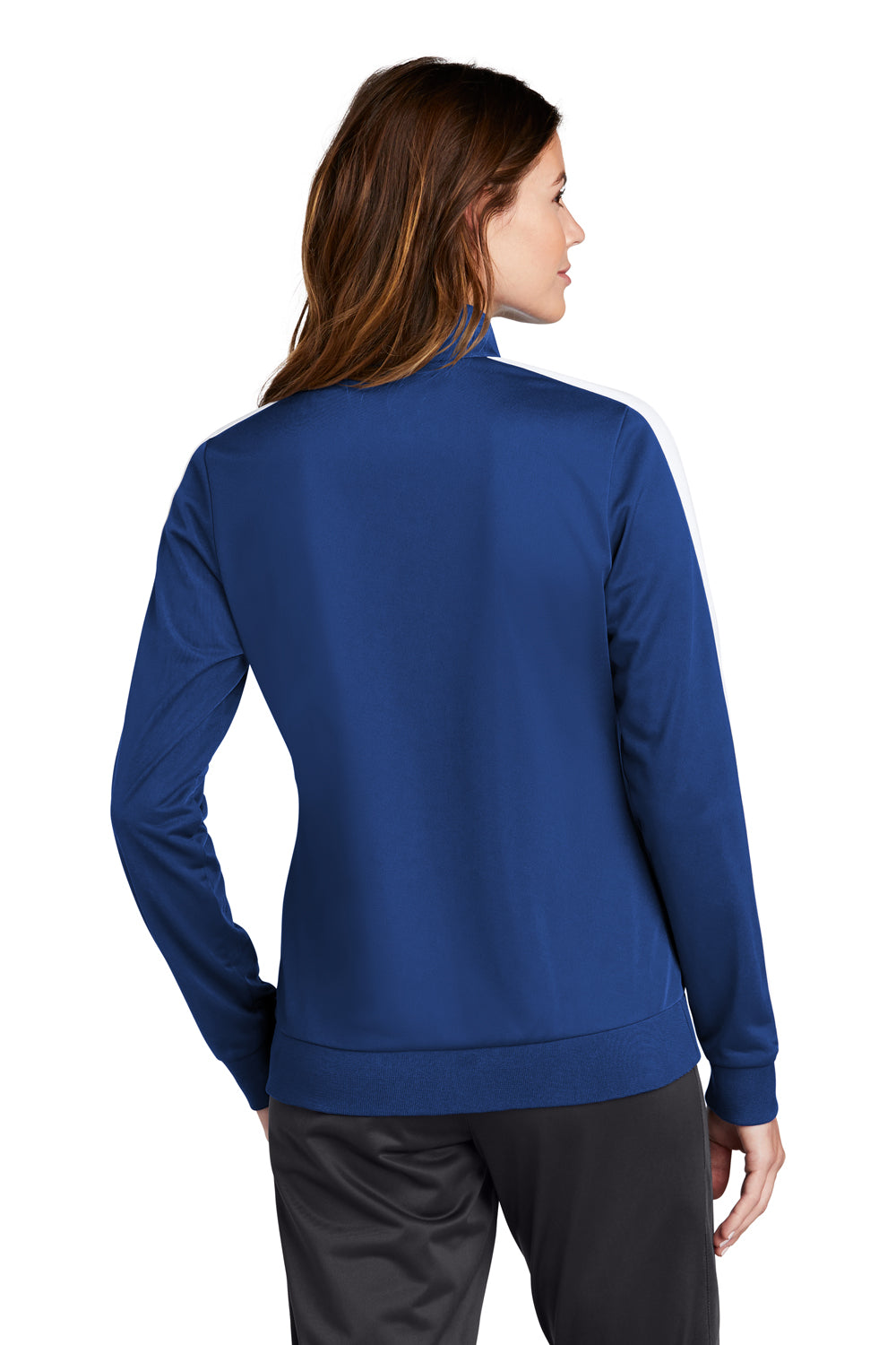 Sport-Tek Womens Full Zip Track Jacket True Royal Blue/White Side