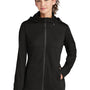 Sport-Tek Womens Wind & Water Resistant Full Zip Soft Shell Hooded Jacket - Deep Black