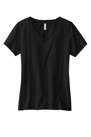 Volunteer Knitwear LVL45V USA Made Daily Short Sleeve V-Neck T-Shirt Deep Black Flat Front