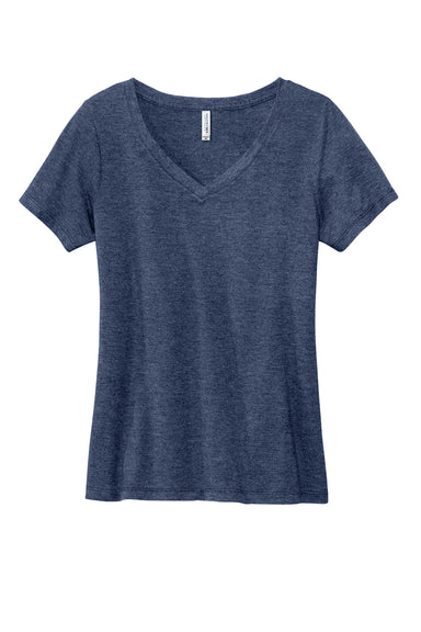 Volunteer Knitwear LVL45V USA Made Daily Short Sleeve V-Neck T-Shirt Heather Navy Blue Flat Front