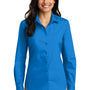 Port Authority Womens Carefree Stain Resistant Long Sleeve Button Down Shirt - Coastal Blue - Closeout