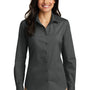 Port Authority Womens Carefree Stain Resistant Long Sleeve Button Down Shirt - Graphite Grey