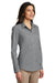Port Authority LW100 Womens Carefree Stain Resistant Long Sleeve Button Down Shirt Gusty Grey 3Q