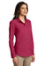 Port Authority LW100 Womens Carefree Stain Resistant Long Sleeve Button Down Shirt Azalea Pink 3Q