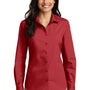 Port Authority Womens Carefree Stain Resistant Long Sleeve Button Down Shirt - Rich Red
