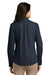 Port Authority LW100 Womens Carefree Stain Resistant Long Sleeve Button Down Shirt River Navy Blue Back