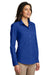 Port Authority LW100 Womens Carefree Stain Resistant Long Sleeve Button Down Shirt True Royal Blue 3Q