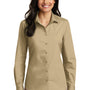 Port Authority Womens Carefree Stain Resistant Long Sleeve Button Down Shirt - Wheat - Closeout