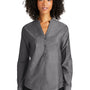 Port Authority Womens Chambray Easy Care Long Sleeve Button Down Shirt - Deep Black