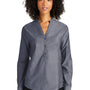 Port Authority Womens Chambray Easy Care Long Sleeve Button Down Shirt - Estate Blue