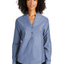 Port Authority Womens Chambray Easy Care Long Sleeve Button Down Shirt - Moonlight Blue