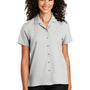 Port Authority Womens Performance Moisture Wicking Short Sleeve Button Down Camp Shirt - Silver Grey