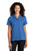 Port Authority Womens Performance Short Sleeve Button Down Camp Shirt True Blue Front
