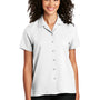Port Authority Womens Performance Moisture Wicking Short Sleeve Button Down Camp Shirt - White