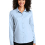 Port Authority Womens Performance Moisture Wicking Long Sleeve Button Down Shirt - Cloud Blue