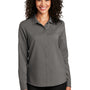Port Authority Womens Performance Moisture Wicking Long Sleeve Button Down Shirt - Graphite Grey
