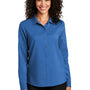 Port Authority Womens Performance Moisture Wicking Long Sleeve Button Down Shirt - True Blue