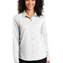 Port Authority Womens Performance Moisture Wicking Long Sleeve Button Down Shirt - White