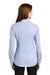 Port Authority Womens Pincheck Long Sleeve Button Down Shirt Blue Horizon/White Side