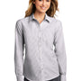 Port Authority Womens SuperPro Wrinkle Resistant Long Sleeve Button Down Shirt - Black/White