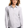 Port Authority Womens SuperPro Wrinkle Resistant Long Sleeve Button Down Shirt - Gusty Grey/White