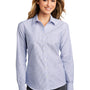 Port Authority Womens SuperPro Wrinkle Resistant Long Sleeve Button Down Shirt - Oxford Blue/White