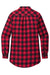 Port Authority LW668 Womens Flannel Long Sleeve Button Down Shirt Red/Black Buffalo Flat Back