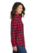 Port Authority LW668 Womens Flannel Long Sleeve Button Down Shirt Red/Black Buffalo SIde