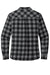 Port Authority LW669 Womens Plaid Flannel Long Sleeve Button Down Shirt Grey/Black Buffalo Flat Back