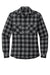Port Authority LW669 Womens Plaid Flannel Long Sleeve Button Down Shirt Grey/Black Buffalo Flat Front