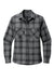 Port Authority LW669 Womens Plaid Flannel Long Sleeve Button Down Shirt Grey/Black Plaid Flat Front