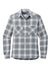 Port Authority LW669 Womens Plaid Flannel Long Sleeve Button Down Shirt Grey/Cream Plaid Flat Front