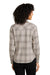 Port Authority LW672 Ombre Plaid Long Sleeve Button Down Shirt Frost Grey Back