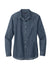Port Authority LW676 Perfect Denim Long Sleeve Button Down Shirt Medium Wash Flat Front