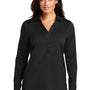 Port Authority Womens City Moisture Wicking Long Sleeve Polo Shirt - Black