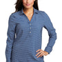 Port Authority Womens City Moisture Wicking Long Sleeve Polo Shirt - True Blue/White