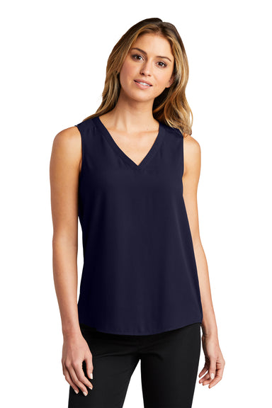 Port Authority Womens Tank Top True Navy Blue Front