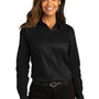 Port Authority Womens SuperPro Wrinkle Resistant React Long Sleeve Button Down Shirt - Deep Black